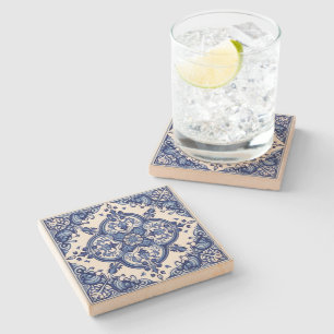 Mediterranean Tiles, Portuguese, Azulejo, Majolica Stone Coaster
