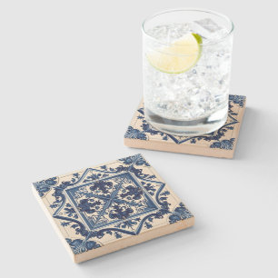Mediterranean Tiles, Portuguese, Azulejo, Majolica Stone Coaster