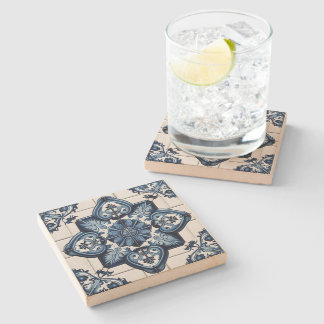 Mediterranean Tiles, Portuguese, Azulejo, Majolica Stone Coaster