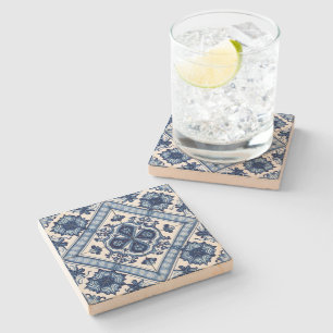 Mediterranean Tiles, Portuguese, Azulejo, Majolica Stone Coaster