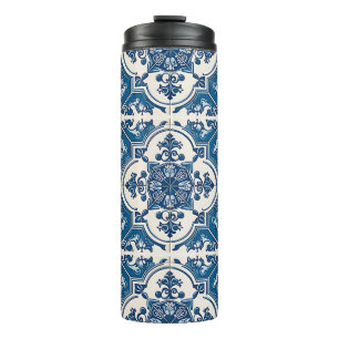 Mediterranean Tiles, Portuguese, Azulejo, Majolica Thermal Tumbler