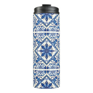 Mediterranean Tiles, Portuguese, Azulejo, Majolica Thermal Tumbler