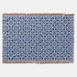 Mediterranean Tiles, Portuguese, Azulejo, Majolica Throw Blanket