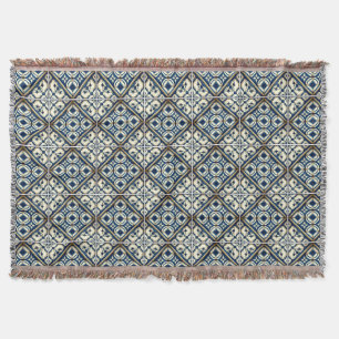 Mediterranean Tiles, Portuguese, Azulejo, Majolica Throw Blanket