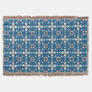 Mediterranean Tiles, Portuguese, Azulejo, Majolica Throw Blanket