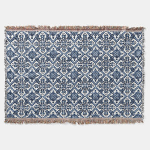 Mediterranean Tiles, Portuguese, Azulejo, Majolica Throw Blanket