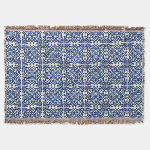 Mediterranean Tiles, Portuguese, Azulejo, Majolica Throw Blanket