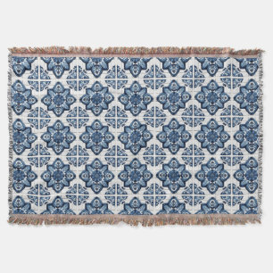 Mediterranean Tiles, Portuguese, Azulejo, Majolica Throw Blanket