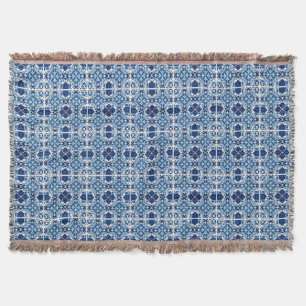 Mediterranean Tiles, Portuguese, Azulejo, Majolica Throw Blanket
