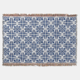 Mediterranean Tiles, Portuguese, Azulejo, Majolica Throw Blanket