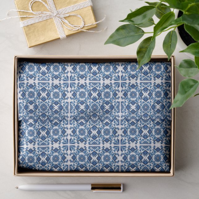 Mediterranean Tiles, Portuguese, Azulejo, Majolica Tissue Paper (Gift)