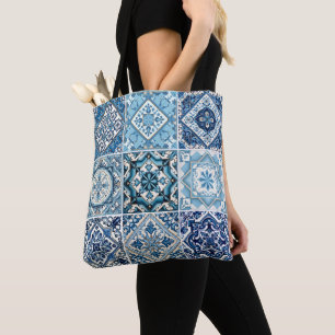 Mediterranean Tiles, Portuguese, Azulejo, Majolica Tote Bag