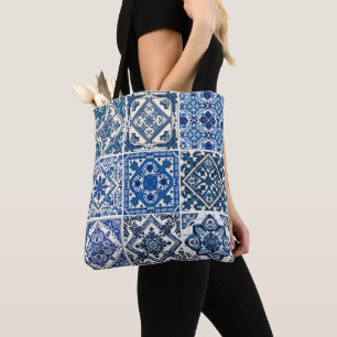 Mediterranean Tiles, Portuguese, Azulejo, Majolica Tote Bag