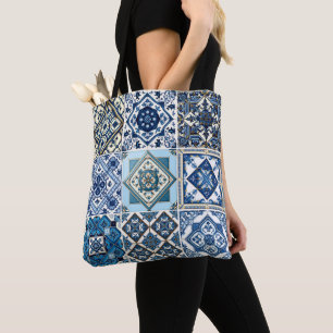 Mediterranean Tiles, Portuguese, Azulejo, Majolica Tote Bag
