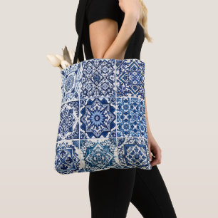 Mediterranean Tiles, Portuguese, Azulejo, Majolica Tote Bag