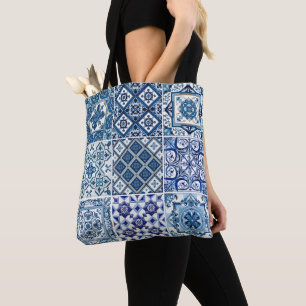 Mediterranean Tiles, Portuguese, Azulejo, Majolica Tote Bag