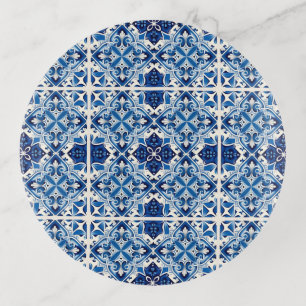 Mediterranean Tiles, Portuguese, Azulejo, Majolica Trinket Tray