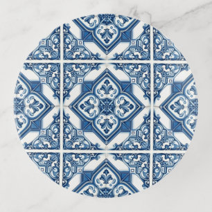 Mediterranean Tiles, Portuguese, Azulejo, Majolica Trinket Tray