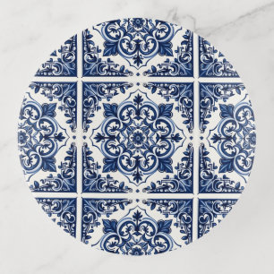 Mediterranean Tiles, Portuguese, Azulejo, Majolica Trinket Tray