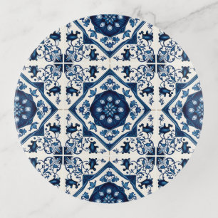 Mediterranean Tiles, Portuguese, Azulejo, Majolica Trinket Tray