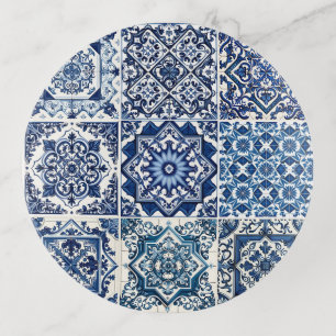 Mediterranean Tiles, Portuguese, Azulejo, Majolica Trinket Tray