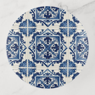 Mediterranean Tiles, Portuguese, Azulejo, Majolica Trinket Tray