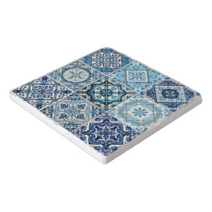 Mediterranean Tiles, Portuguese, Azulejo, Majolica Trivet