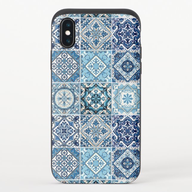 Mediterranean Tiles, Portuguese, Azulejo, Majolica Uncommon iPhone Case (Back)