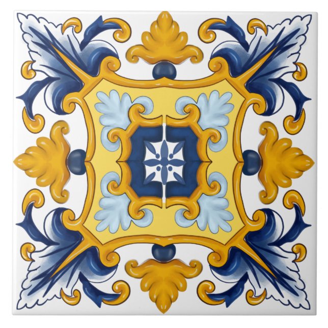 Mediterranean tiles,Sicilian tiles,majolica  Ceramic Tile (Front)