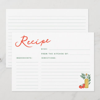Mediterranean Tomatoes & Olive Oil Recipe Card