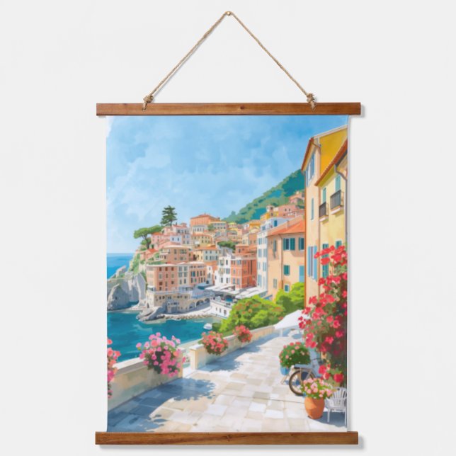 Mediterranean Town Hanging Tapestry (Front)