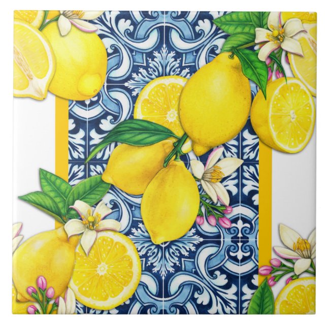 Mediterranean Traditional Pattern Ceramic Tile (Front)