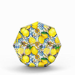 Mediterranean Traditional Pattern With Lemons Photo Block