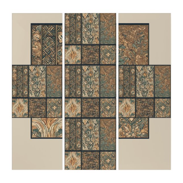 Mediterranean Triptych Wall Art  (Front)