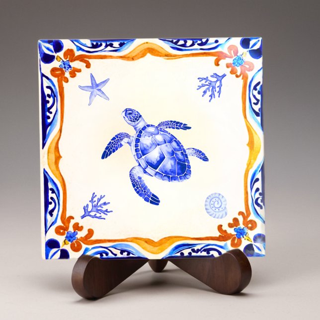 Mediterranean Turtle Ceramic Tile (Creator Uploaded)