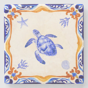 Mediterranean Turtle Stone Coaster