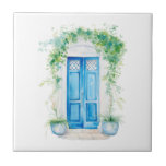 Mediterranean Tuscany Door with Greenery  Ceramic Tile<br><div class="desc">Mediterranean design Tuscan style door with greenery ceramic tile.</div>