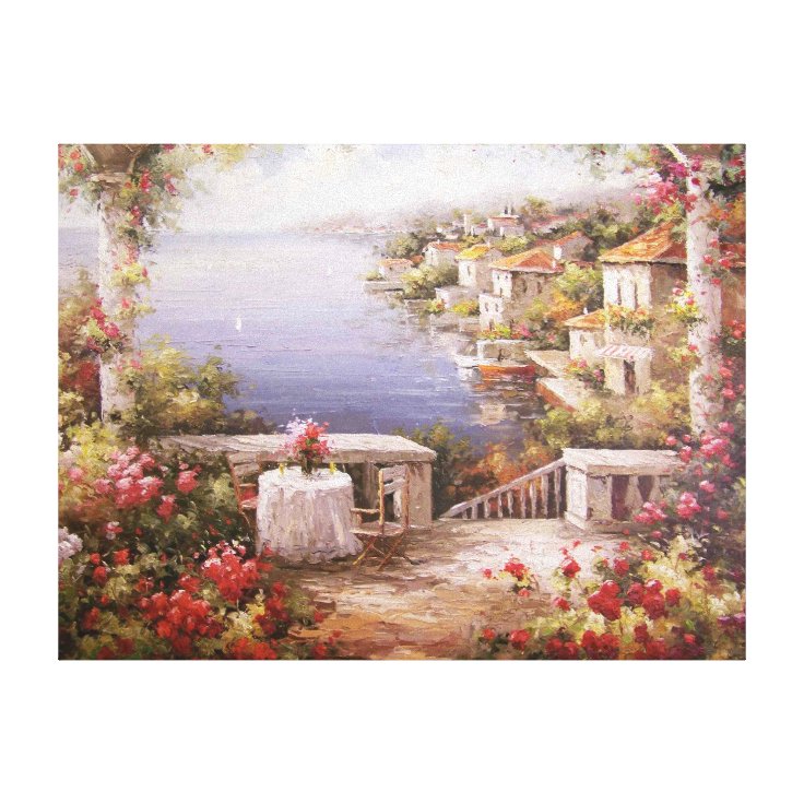 Mediterranean Villa Canvas Print | Zazzle