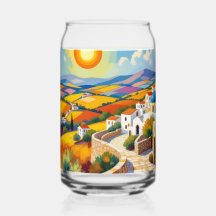 Mediterranean Village Painting