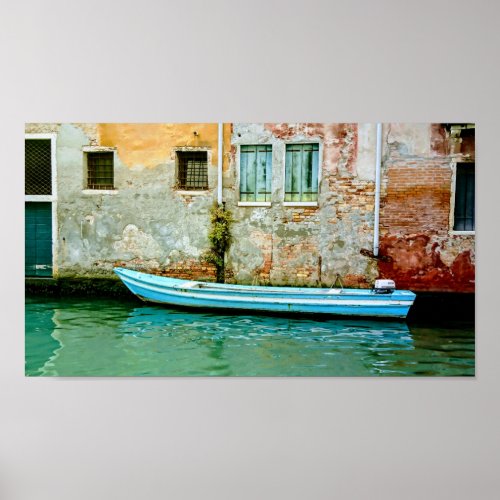 Mediterranean wall art Venice canal boat poster