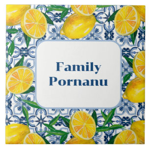 Mediterranean Warmth Personalized Charm Portugal  Ceramic Tile