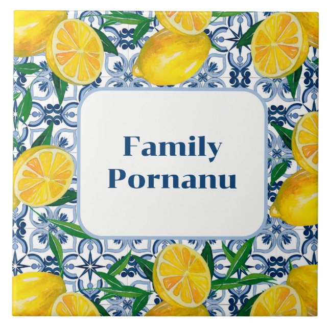 Mediterranean Warmth Personalized Charm Portugal  Ceramic Tile (Front)