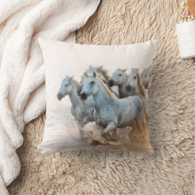 Mediterranean Water at Sunrise Throw Pillow (Blanket)