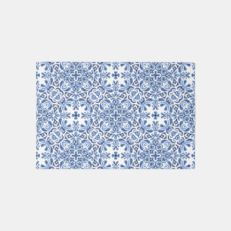 Mediterranean Watercolor Tile Rug