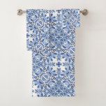 Mediterranean Watercolor Tile Towel
