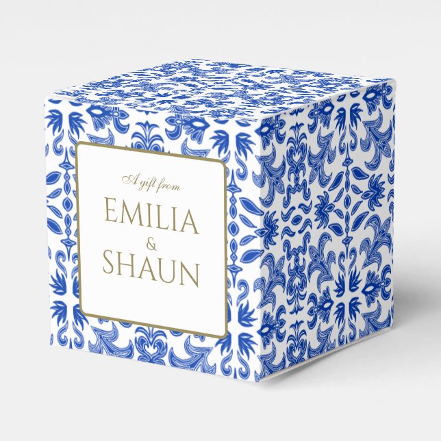 Mediterranean Wedding Favor Box (Front Side)