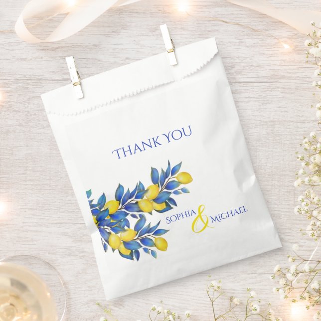 Mediterranean Wedding Thank you-  Favor Bag (Clipped)