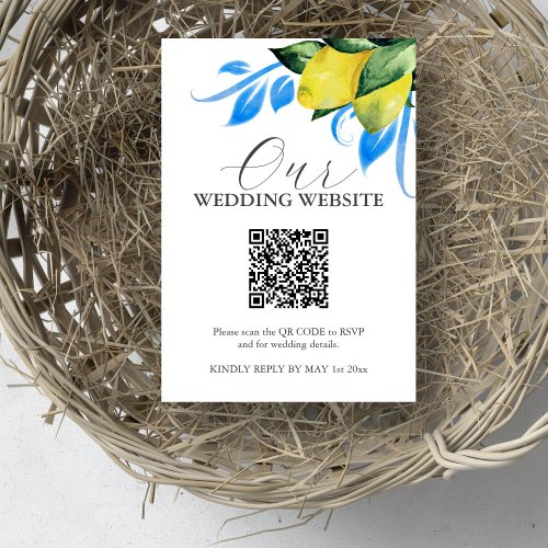 Mediterranean Wedding Website RSVP Card QR Code