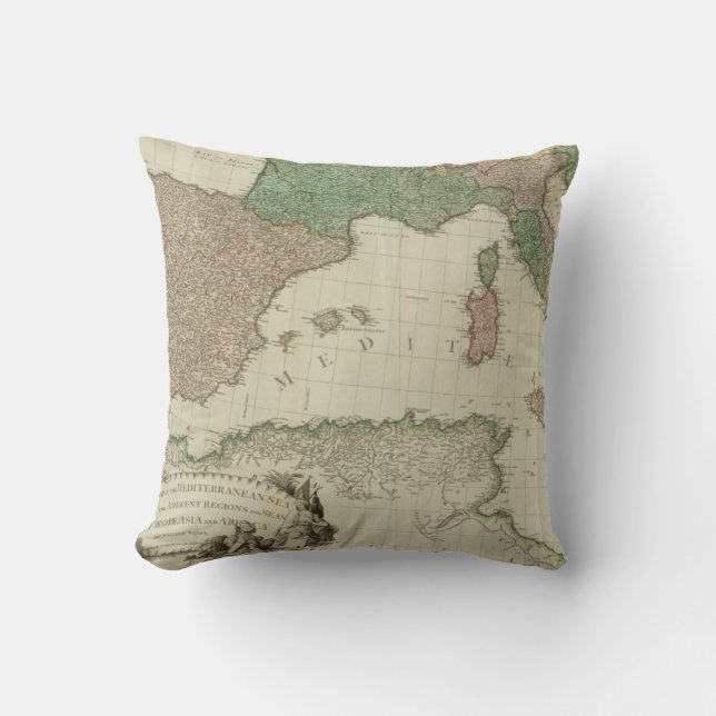 Mediterranean West Throw Pillow (Front)