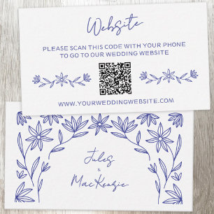 Mediterranean Wildflower Wedding Website QR Code Enclosure Card